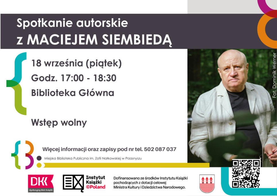 Spotkanie autorskie z Maciejem Siembiedą - zaproszenie